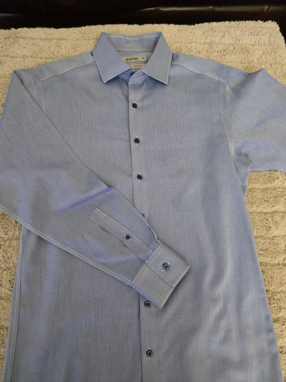 Murano Light Blue Men's Dress Shirt 100% Cotton 15/33